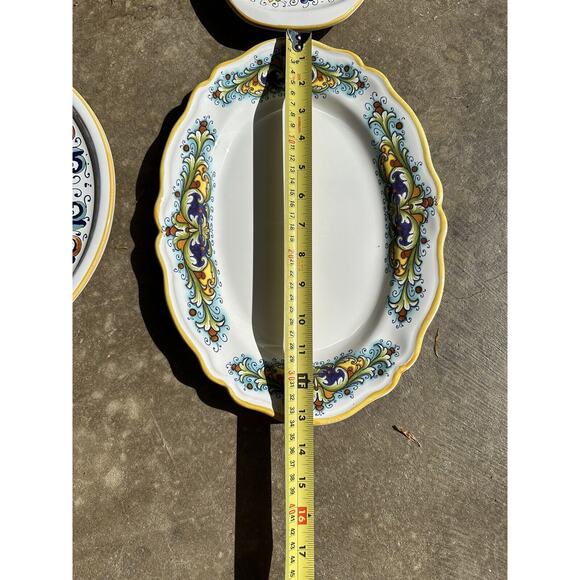 Lot of 4 Nova Deruta Italy Platter Serving Pieces Set Dinnerware Hand Painted - Picture 7 of 8